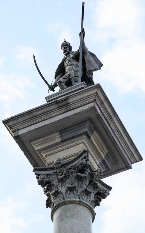 Sigismund Column, a prominent monument located in Castle Square in Warsaw, Poland